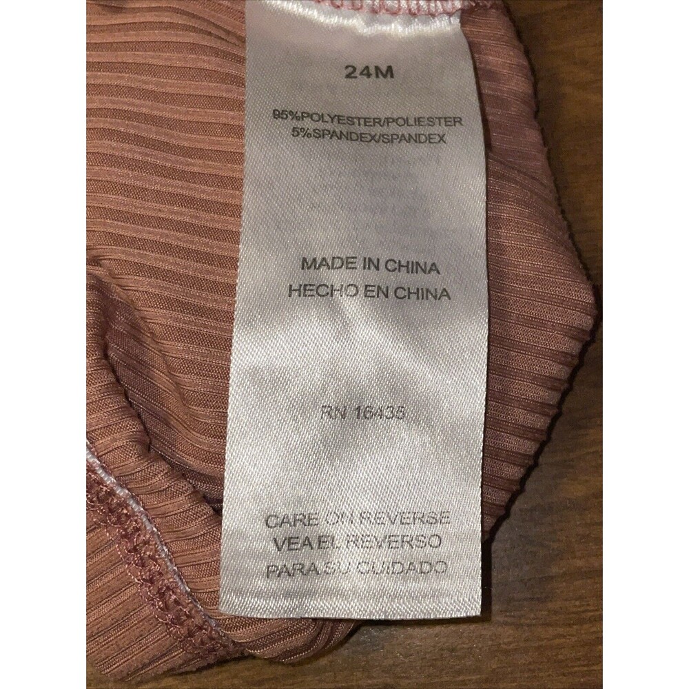 Tahari Baby Girl 24 Months Ribbed Leggings Beige Taupe Elastic Waist Pull On - Picture 4 of 5